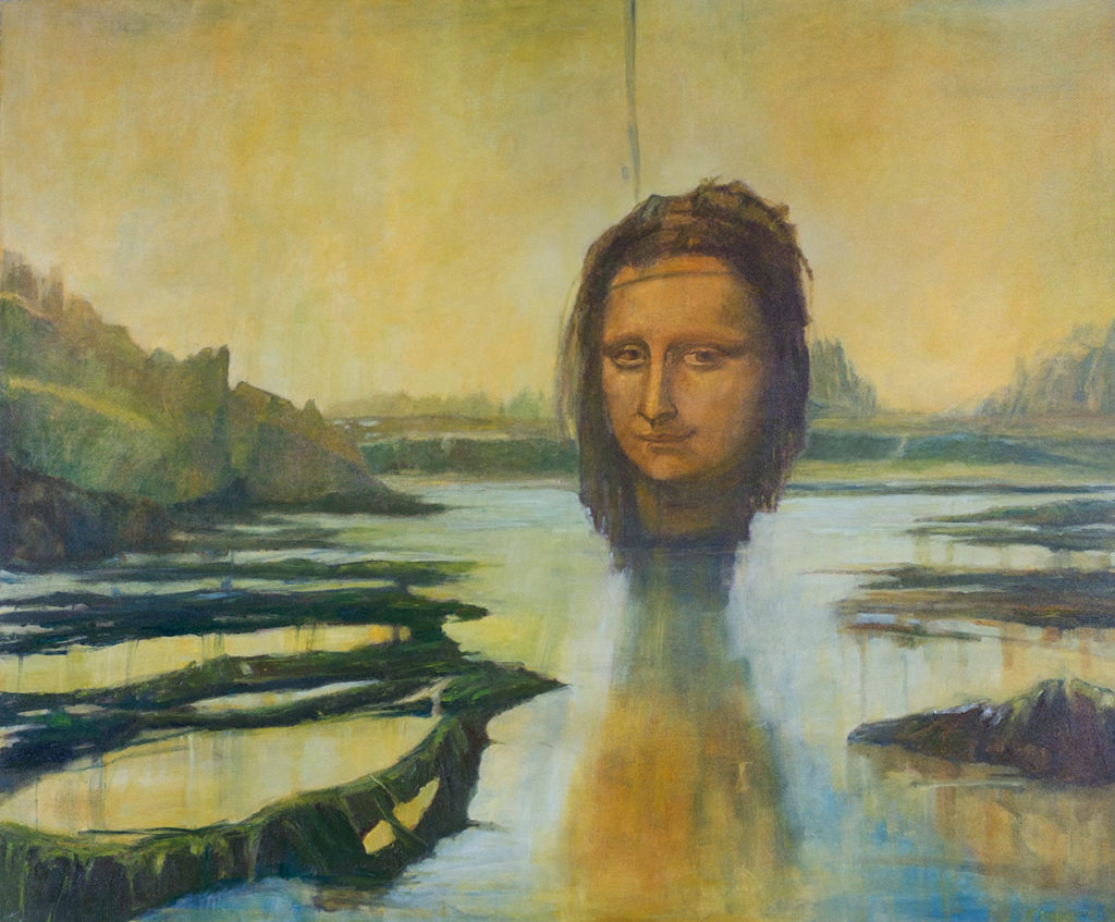 51 Pejzaż z Mona Lisą olej o wymiarach 100x120 cm